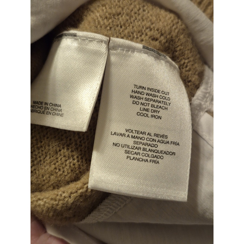 Anne Klein Sweater Blouse Career Top Office‎ Tan Jumper Size S GUC - Picture 9 of 9